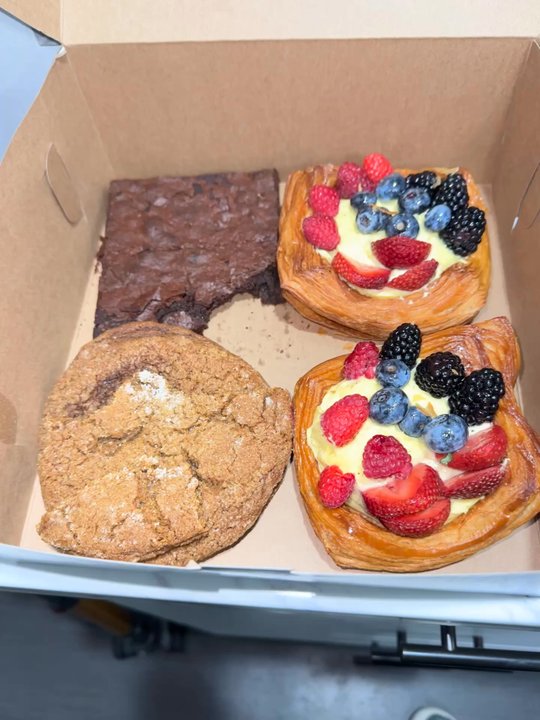 Barrett's Quality Eats - Mixed Berry Pastries, Brownie, Gingerbread Cookie, And Chocolate Tart - Bakeries Near Me - Coralville, Iowa