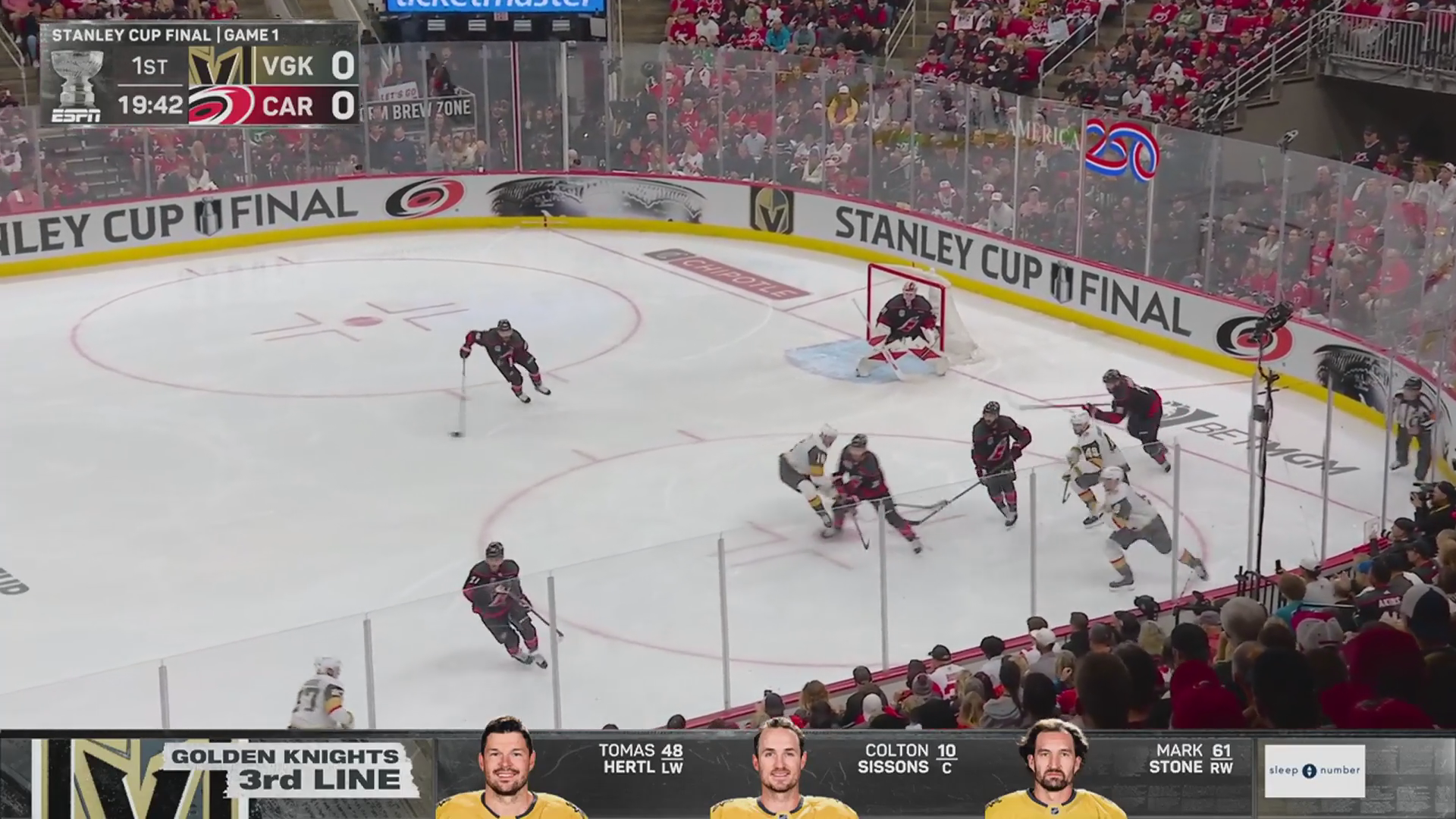 Ehlers Scores Twice in First Period to Ignite Carolina · Jun. 2, 2026
