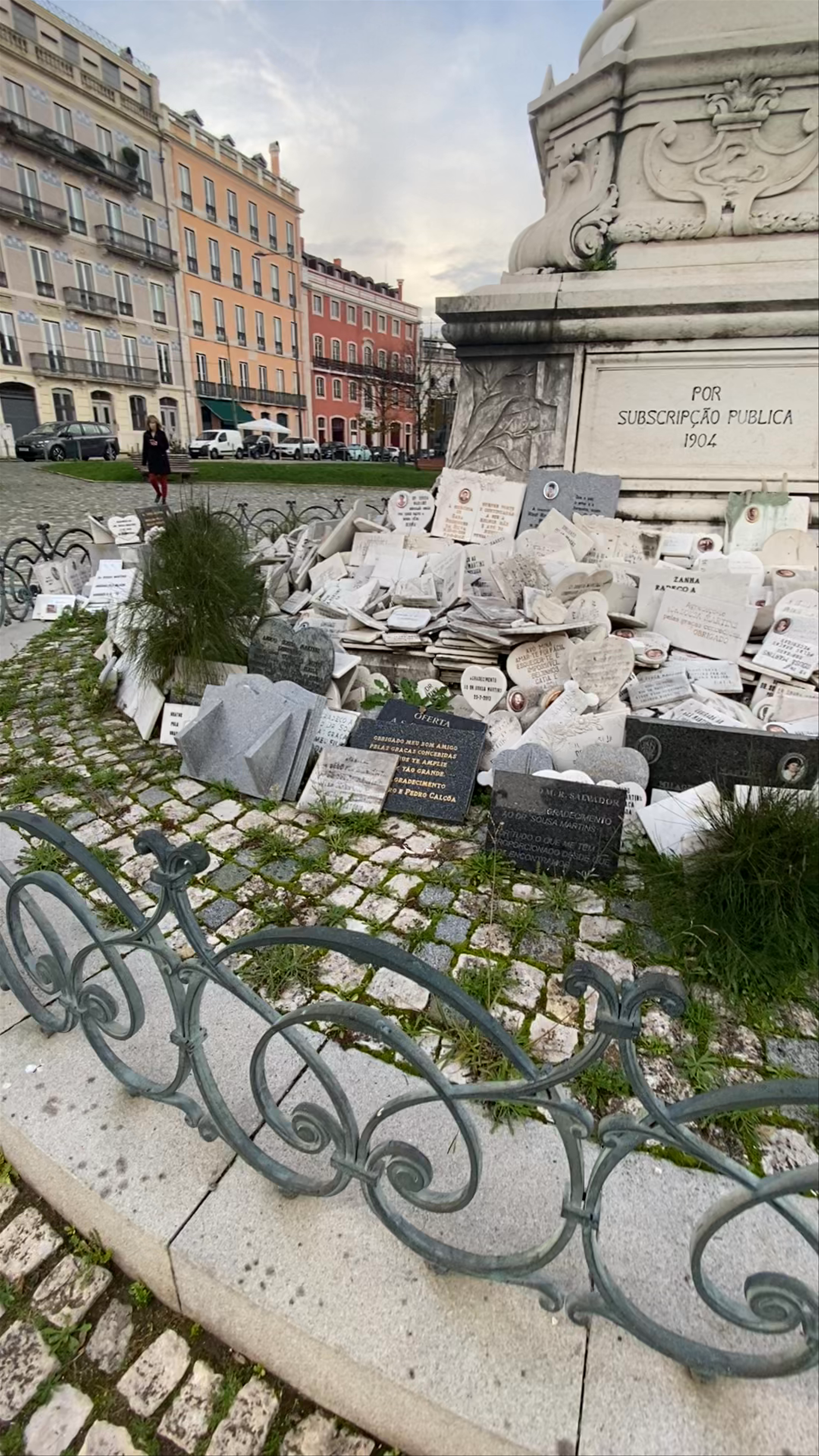 Tribute Wall at José Tomás de Sousa Martins Monument in Lisbon
