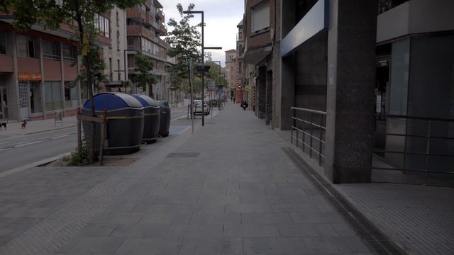 Walking down the street in Spain