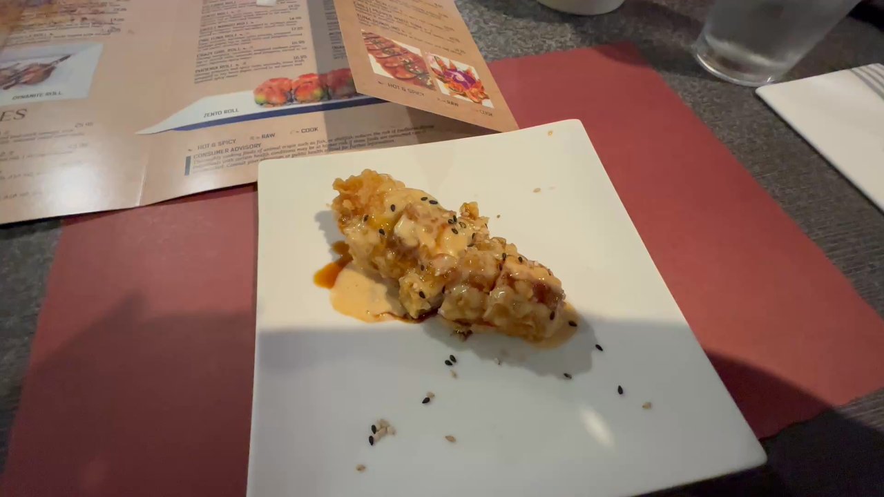 Sushi Zento & Grill - The video is our free appetizer we got. - Japanese Near Me - St. Augustine, Florida