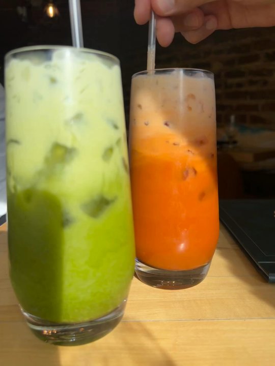 Saab Sis Thai - Iced Matcha Green Tea Latte - Thai Near Me - Royal Oak, Michigan
