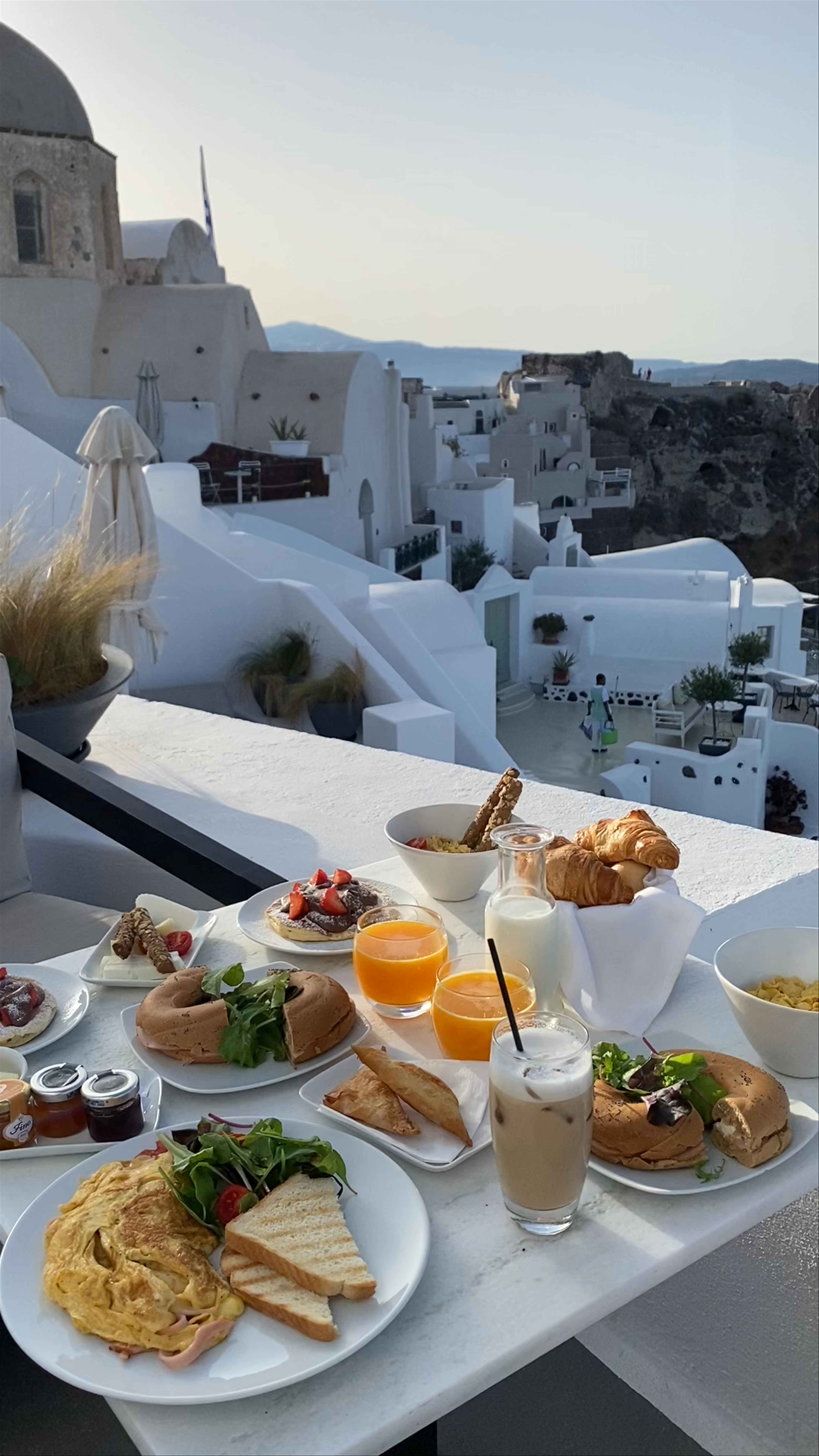 Breakfast with a View at Charisma Suites, Oia, Greece