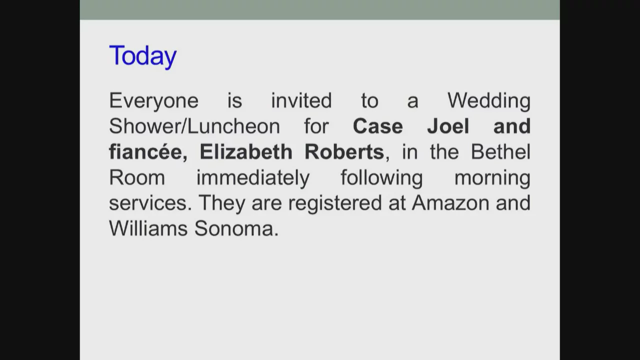 Bethel Service, March 22, 2026