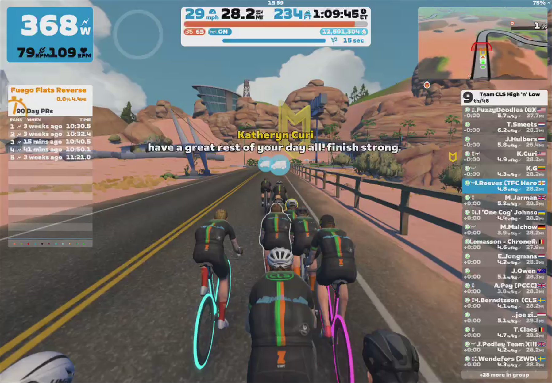 Zwift - Group Ride: Team CLS High 'n' Low (B) on Tempus Fugit in Watopia