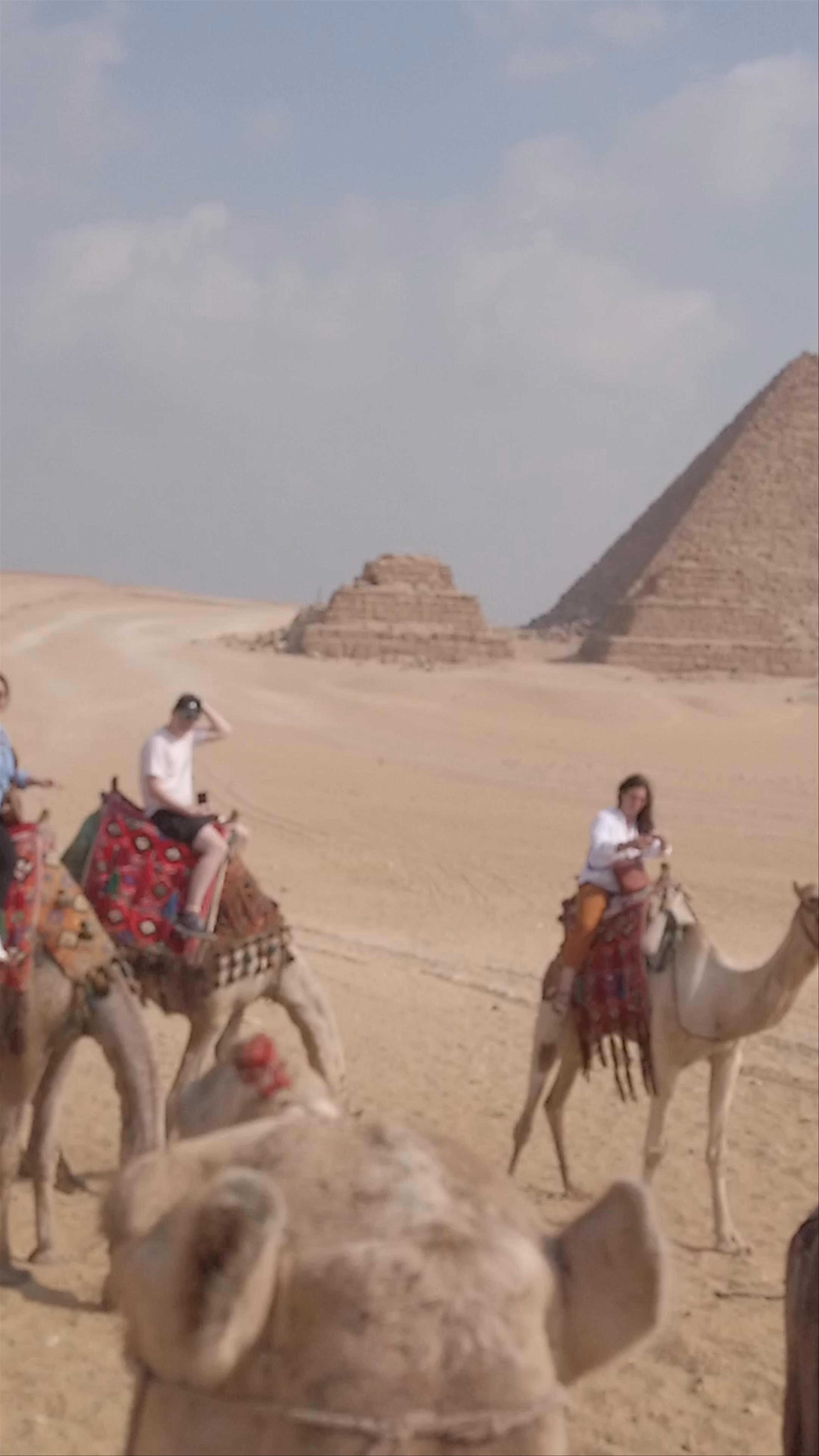 Camel riding to see The Great Pyramid of Giza