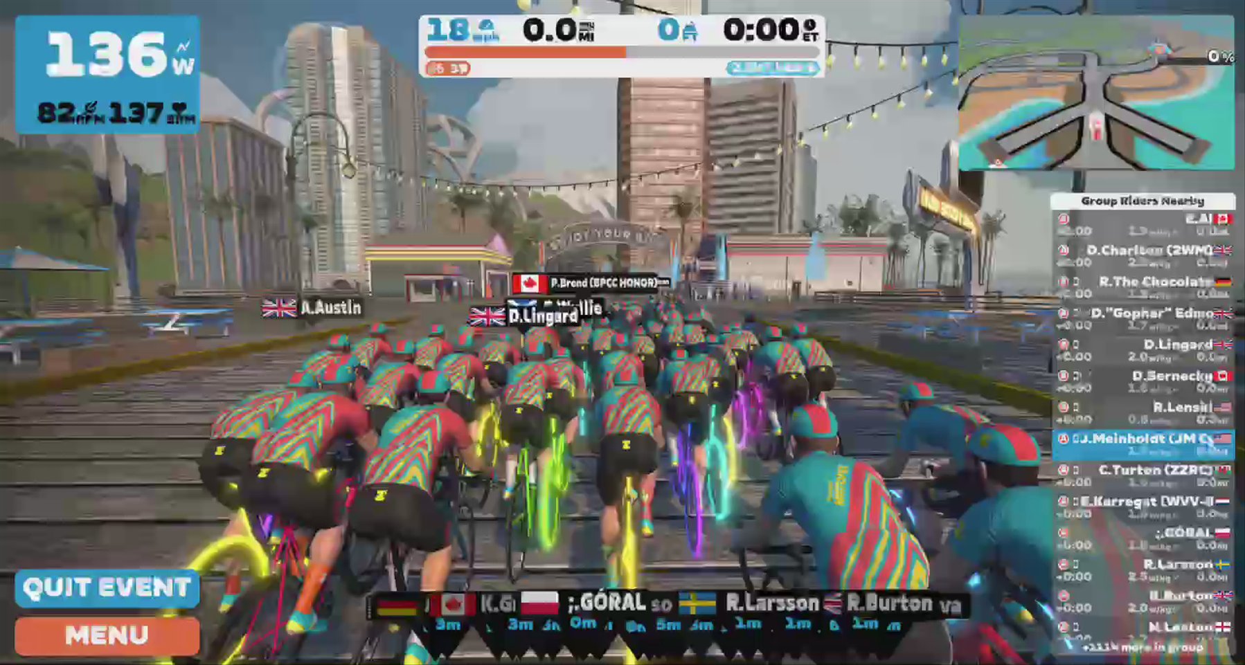 Zwift - Group Ride: Tour of Watopia Ride 2023 | Stage 1 | Long on Three Little Sisters in Watopia