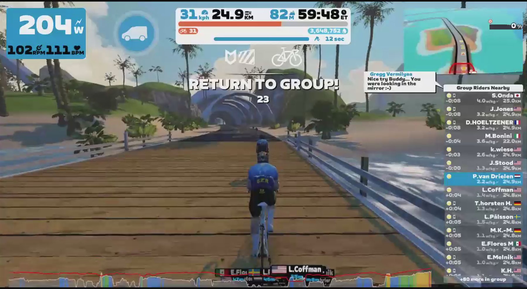 Zwift - Group Ride: EZR Tuesday Base Miles (D) on Big Flat 8 in Watopia