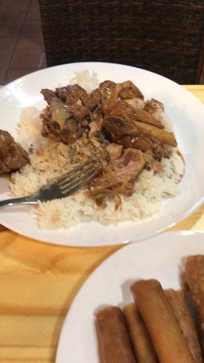 Manila Eats - Chicken Adobo 4 Piece Lumpia (Shanghai style) - 2 order  Beef Mechado - Filipino Near Me - Tampa, Florida