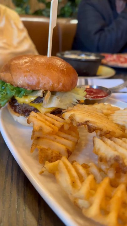 Three Bears Brewery and Restaurant - Three bears double burger and sangria - Brewpubs Near Me - Banff, Alberta