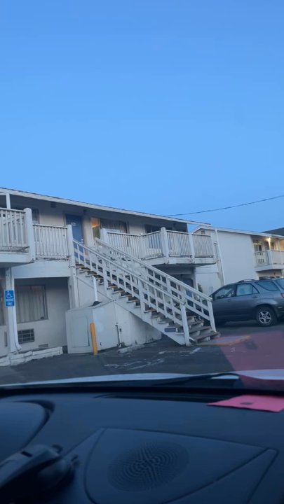 Motel 6 - These are the staircase to the upper floor - Hotels Near Me - Fort Bragg, California
