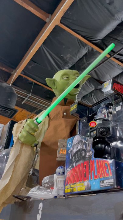 Paradise Trading Post - Funny talking Yoda that first scared me when I walked by - Vinyl Records Near Me - Santa Maria, California
