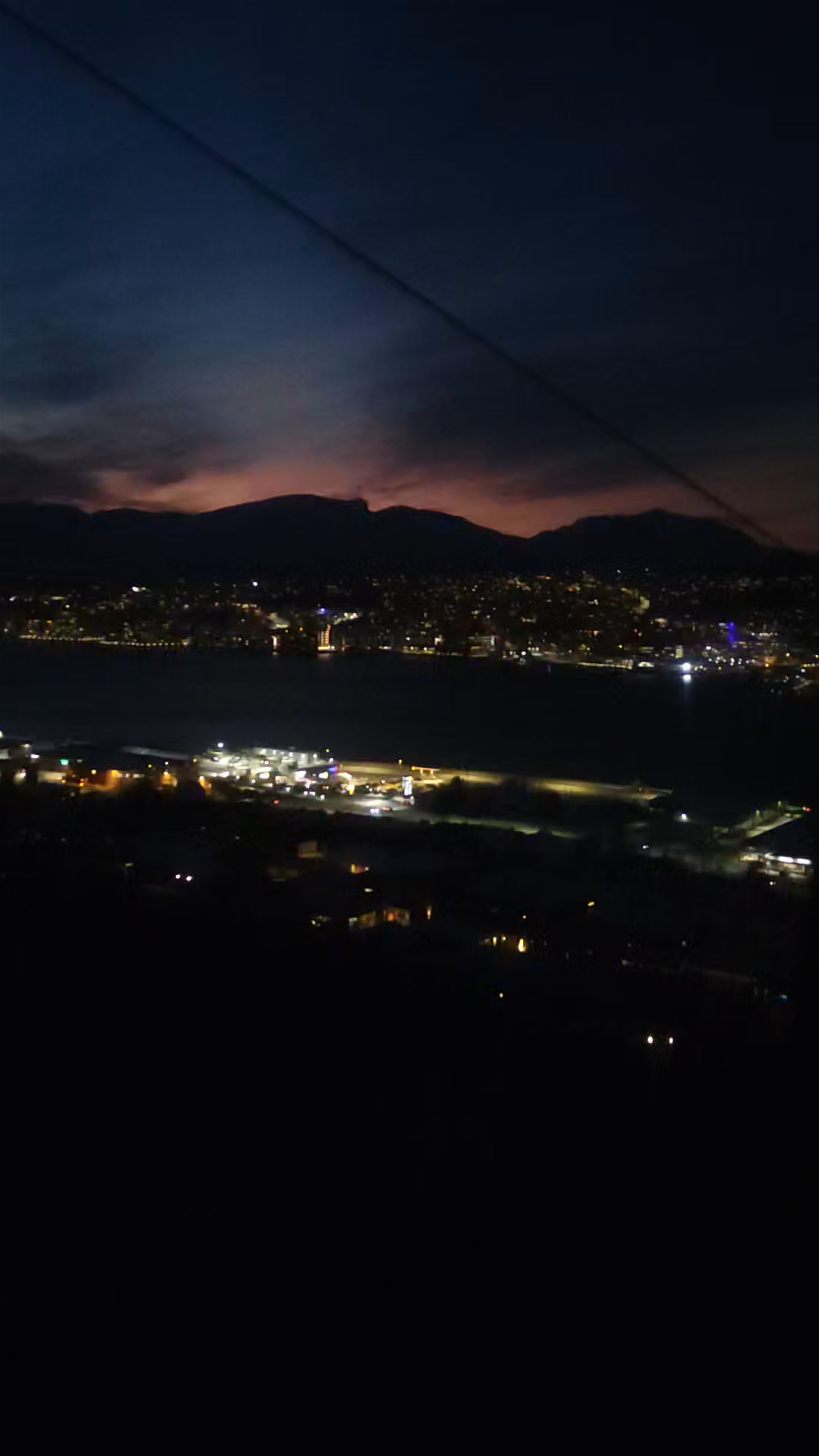 Nightfall Over Tromsdalen: Fjellheisen Cable Car View