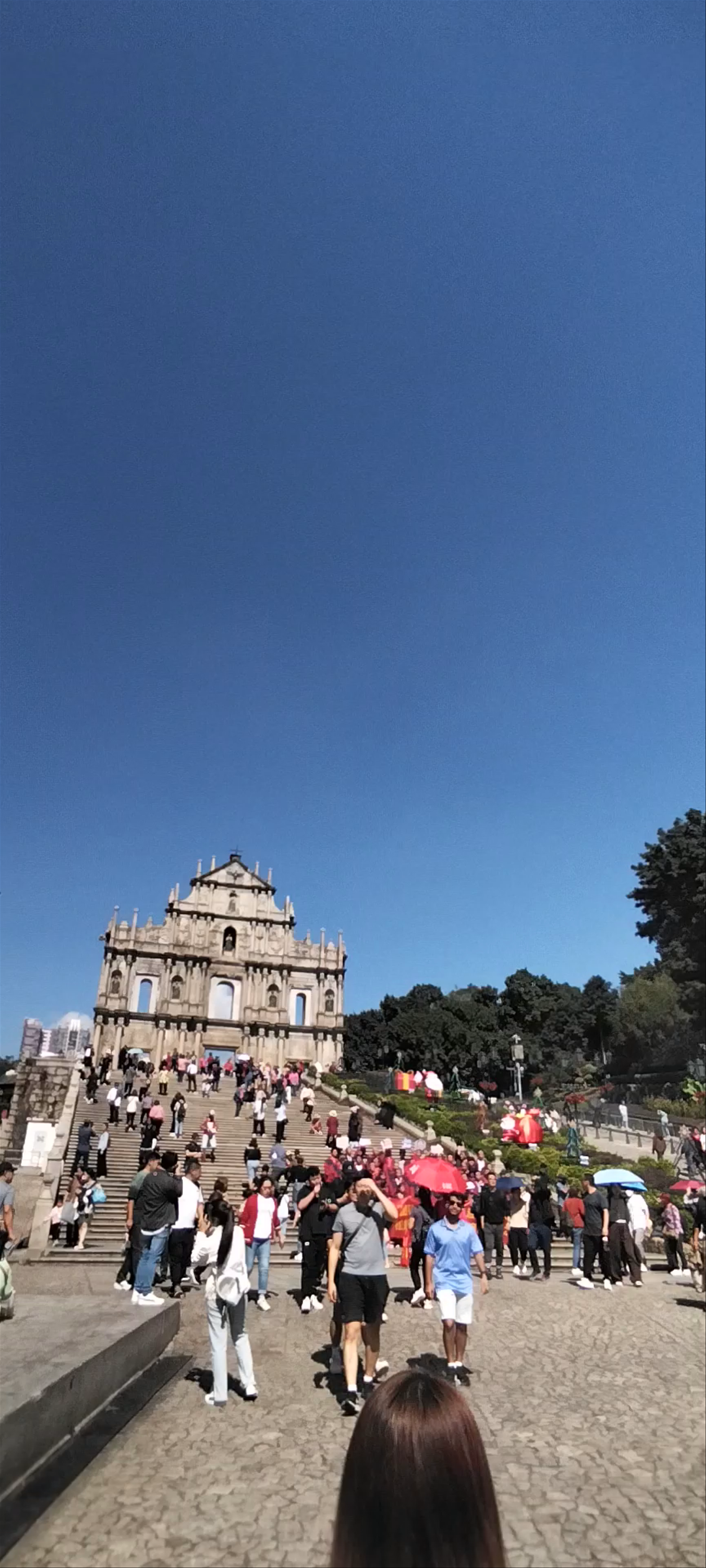 Historic Walls of St Paul Church in Macao - Vibrant Tourist Spot