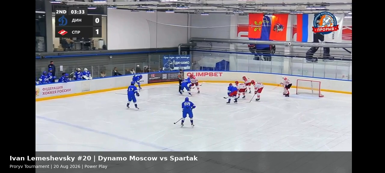 Ivan Lemeshevsky #20 — Power-Play Shift vs Spartak | Proryv Tournament