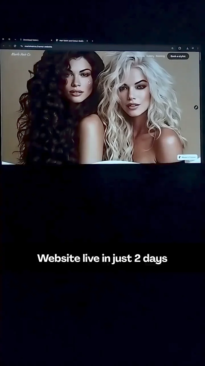 how this salon website a free Framer template