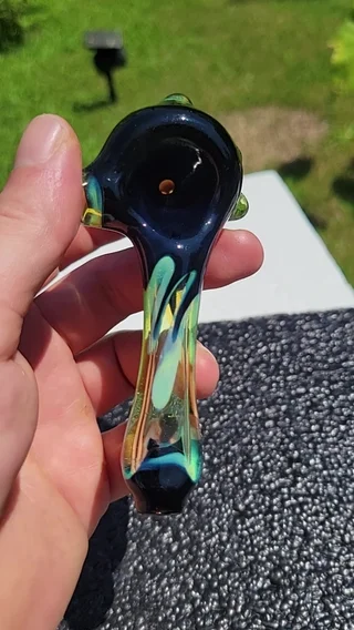 Preview pic of Slyme,  absinthe and galaxy color drip spoon