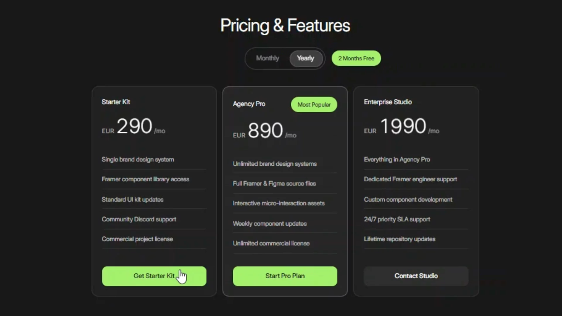 Pricing &amp; features Table is now available on marketplaceBuilt with animated price switching, a stretchy toggle, savings tags, popular-plan states, and smooth CTA hovers.Live PreviewPricing sections usually don’t need much.This one was fun to build.