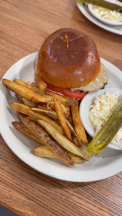 Breakfast House Uptown - Cajun ranch chicken sandwich , w fries and hamburger & fries - Breakfast & Brunch Near Me - Chicago, Illinois