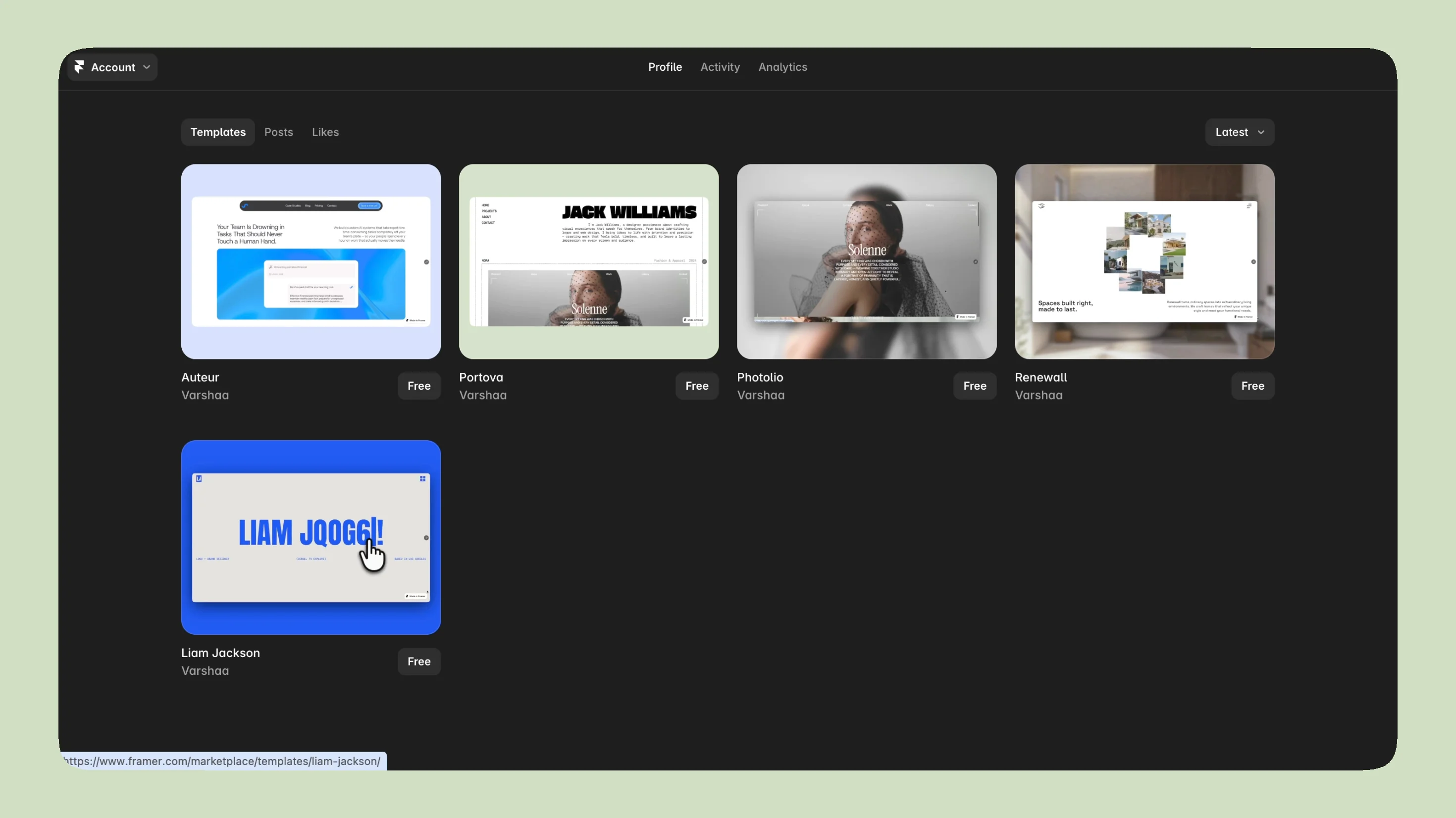 Update preview videos for my @Framer templatesCheck out the FREE templates here