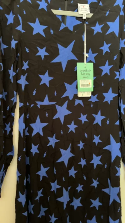 Scamp & Dude Black and Blue Star Maxi Dress Size 8 BNWT