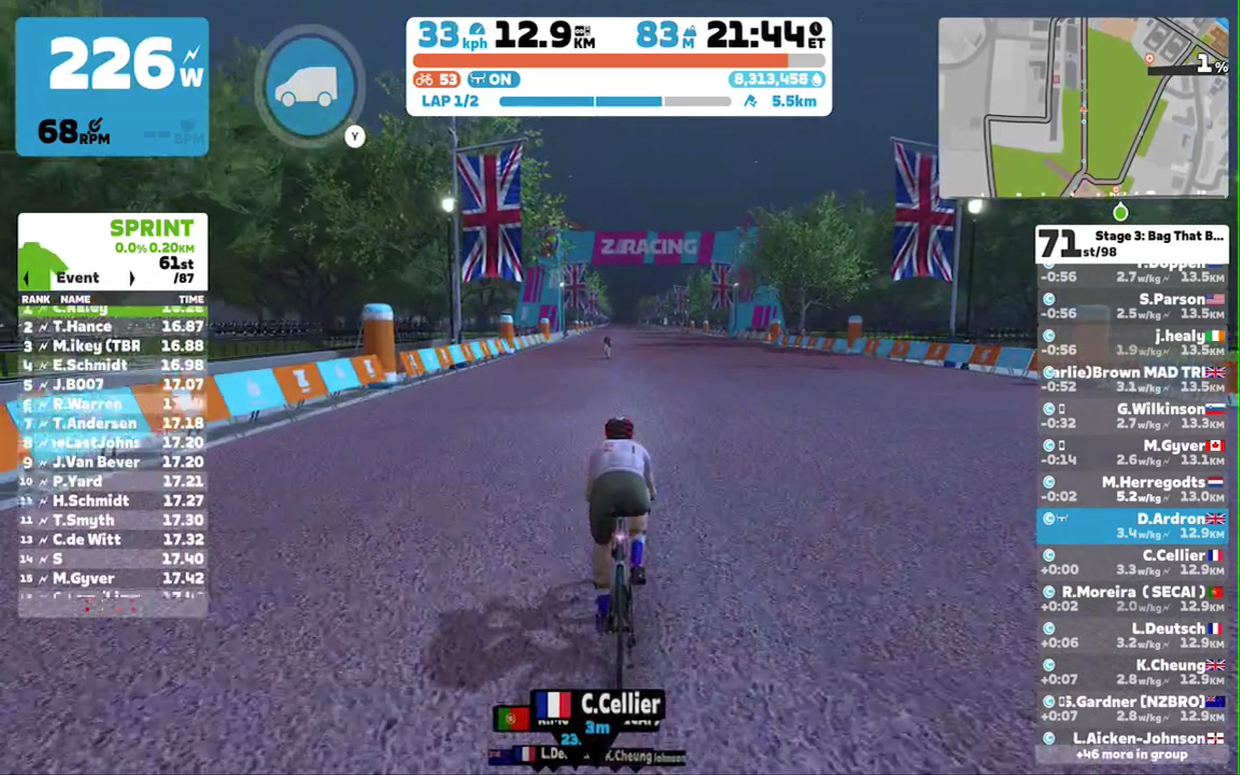 Zwift - Race: Stage 3: Bag That Badge - London Classique Reverse (C) on Classique Reverse in London