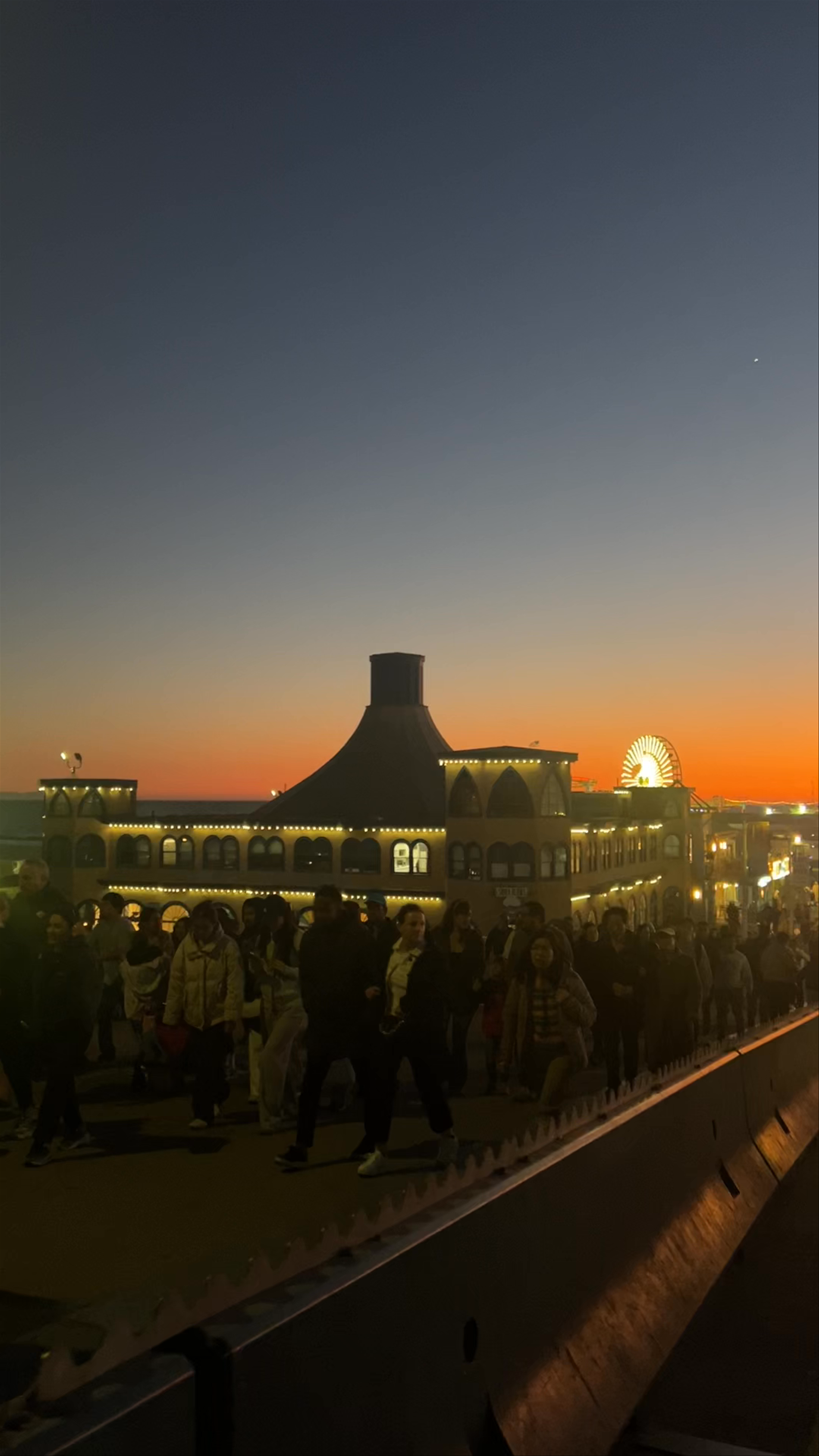 Sunset Stroll at Pacific Park on Santa Monica Pier