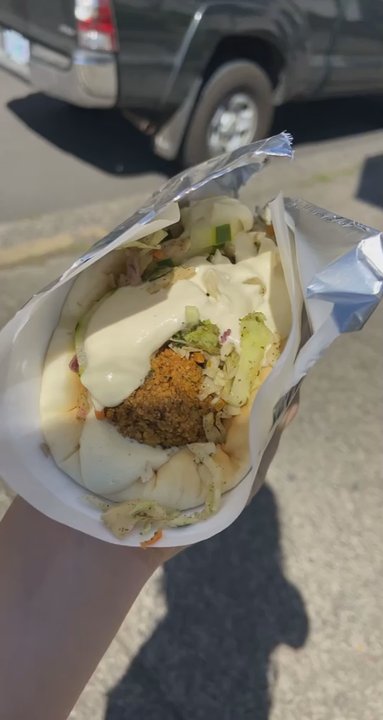 Viva! Vegetarian Grill - Presentation  (mouthwatering) Falafel  A lovely crunch and they are NOT DRY   The whole wrap was a vibe and I will be coming back - Vegan Near Me - Eugene, Oregon
