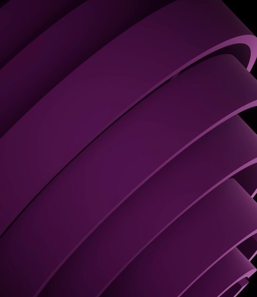 Abstract close-up of layered deep-purple curved ribbons against a black background
