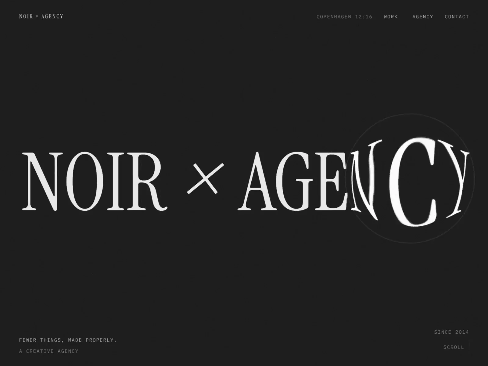 Noir Glass Lens is now free 🙌https://framer.link/bpTrrpuA dark editorial template for design studios and agencies. Seven pages, a CMS for case studies, and a WebGL lens that sits over the wordmark and follows your cursor.The wordmark is editable, so the first thing to try is putting your own name in it and watching the lens bend the letters.Remix it, ship it, and tell me what you make 👇