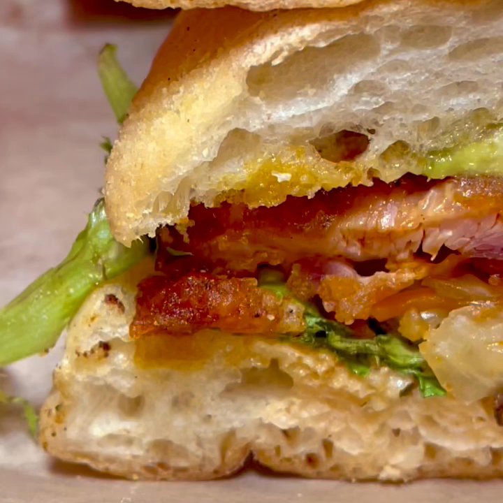Meraki - Korean chicken sandwich - gochujang bbq sauce, crispy chicken, avocado, kimchi, lettuce, sriracha aioli on ciabatta - Breakfast & Brunch Near Me - Litchfield, Connecticut