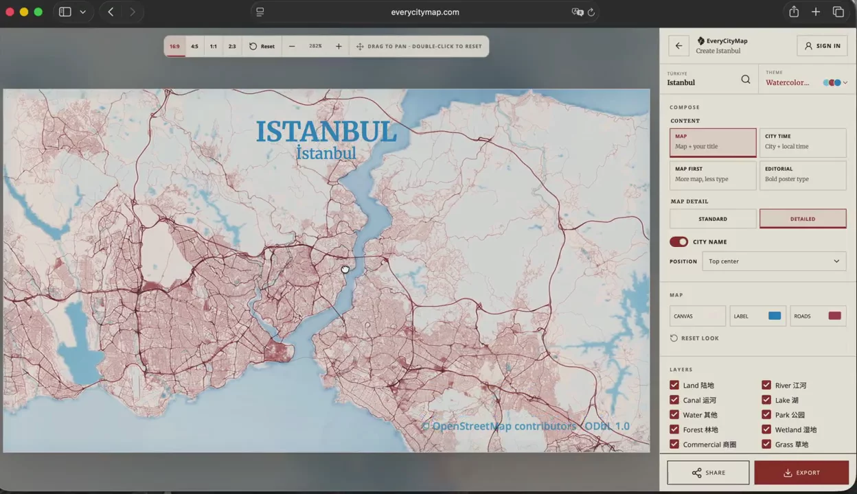 Custom City Map Maker · EveryCityMap image 1
