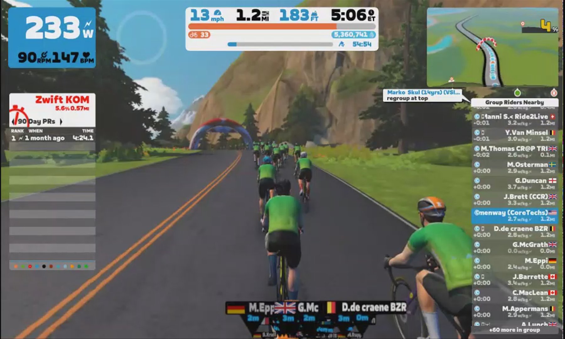 Zwift - Group Ride: Spin Masters Group Ride  on Three Little Sisters in Watopia