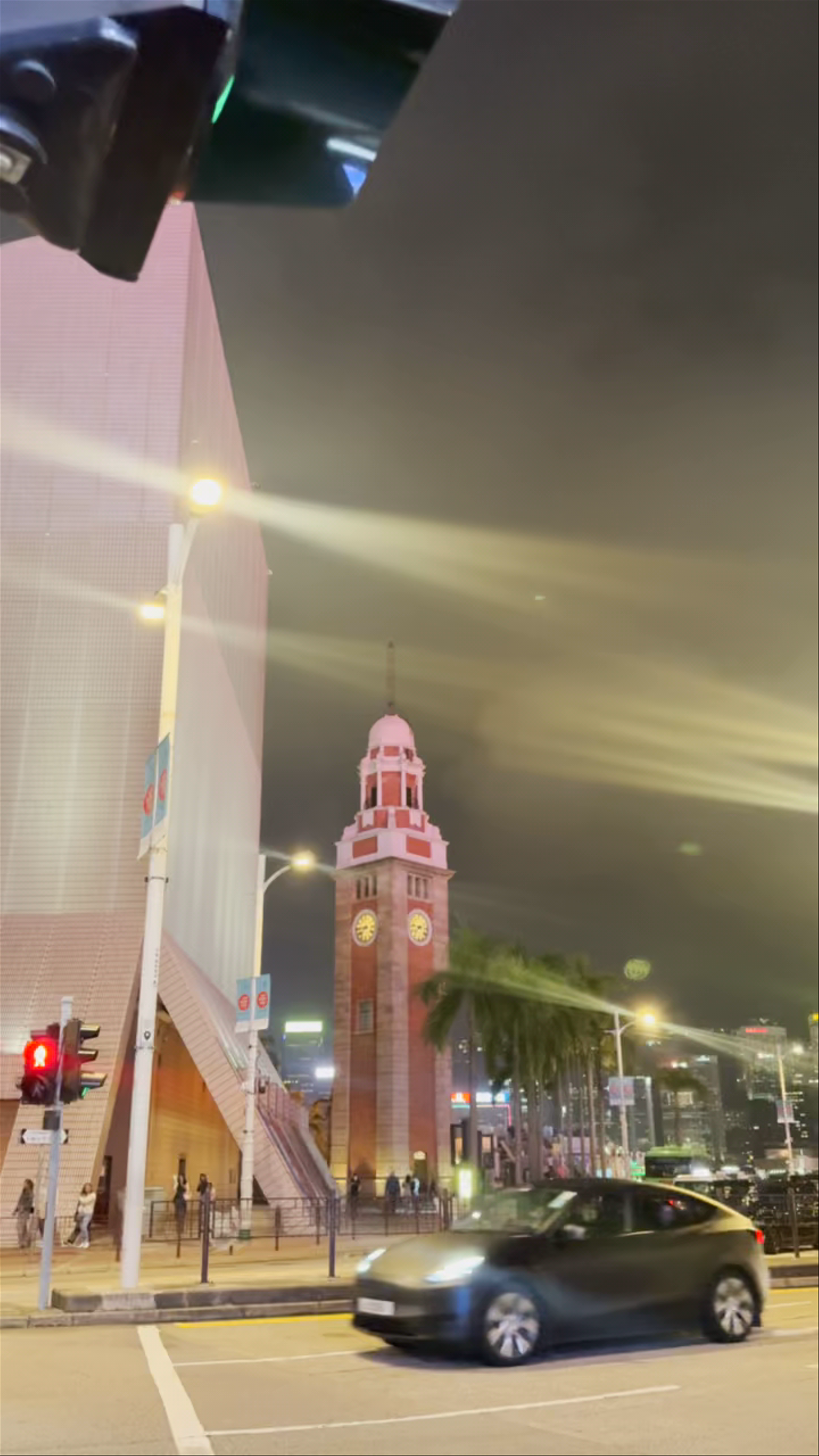 Nighttime Glow at Former Kowloon-Canton Railway Clock Tower, Hong Kong