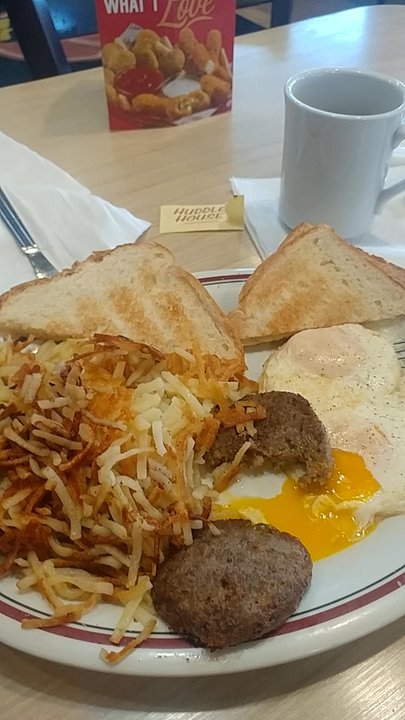 Huddle House - sausage patty breakfast platter haven't been to this huddle house for a while it's quite improved - Diners Near Me - Thibodaux, Louisiana
