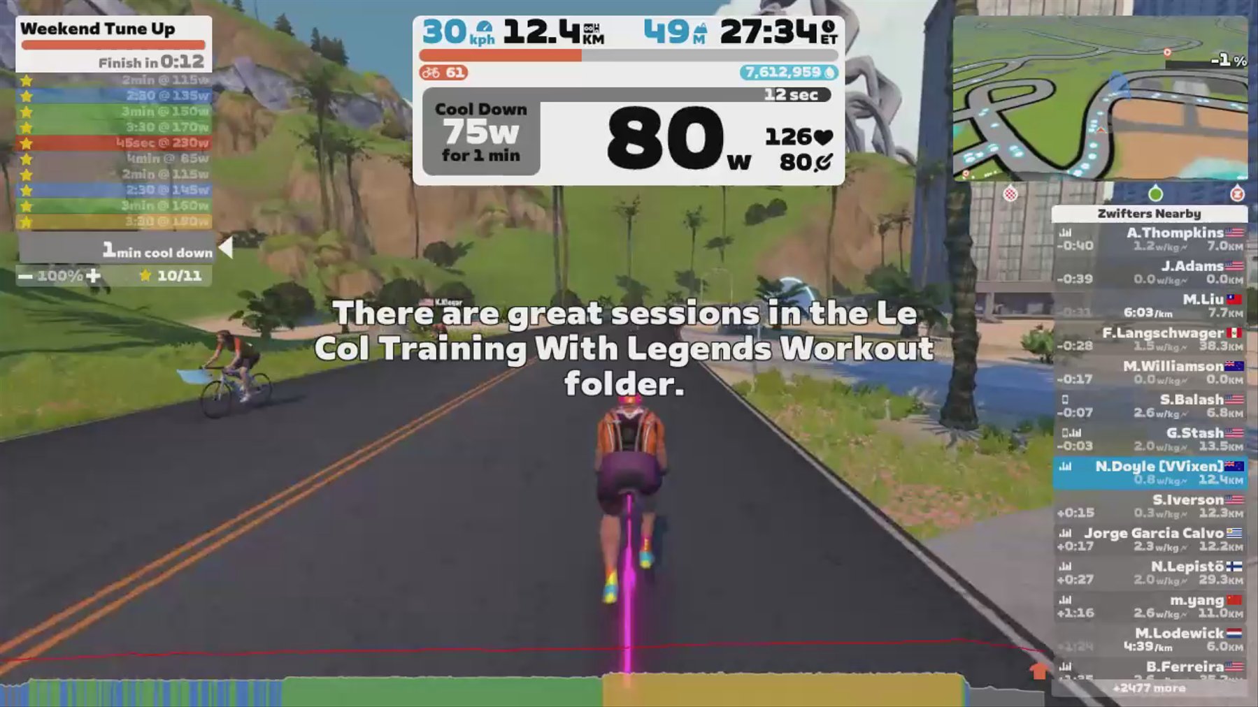 Zwift - Le Col - Training With Legends - Fabian Cancellara - Weekend Tune Up in Watopia