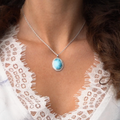 Larimar Clarity Oval Necklace with Sapphires Silver by Marahlago