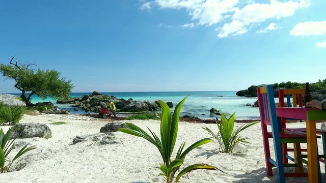 Worker on Tulum Beach
