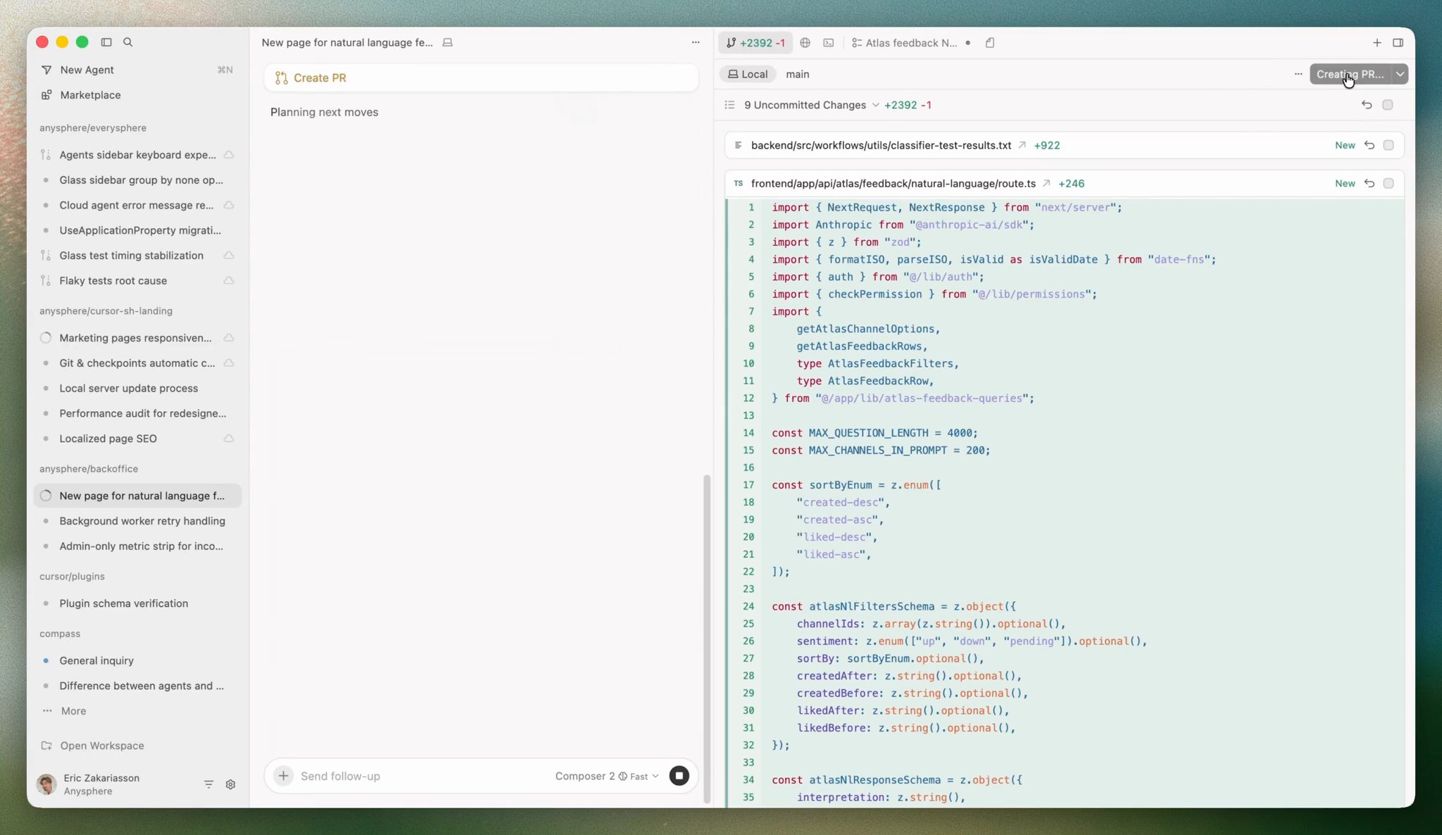 Cursor 3 - diff view and PR management from cloud agents