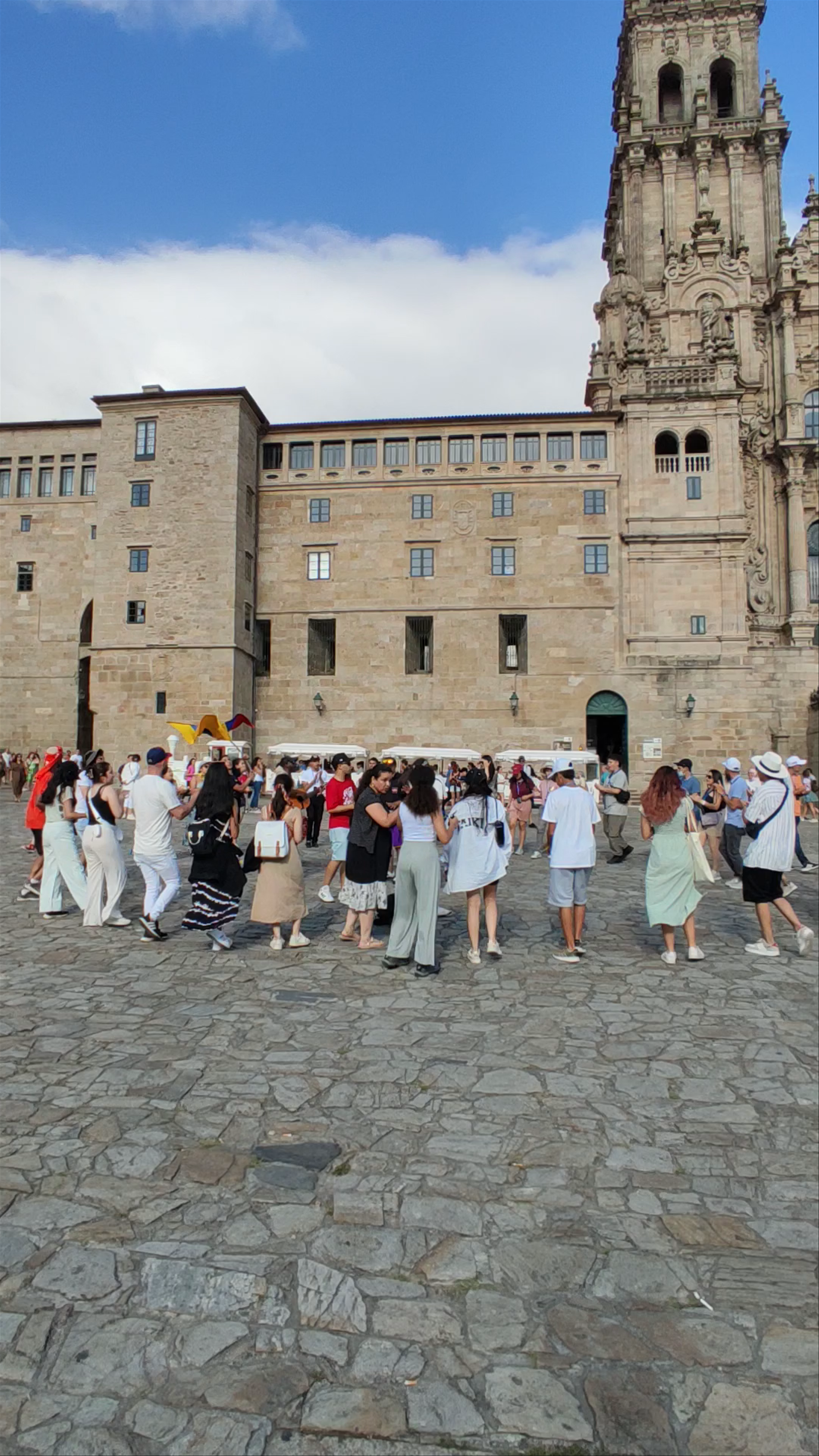 Vibrant Gathering at Cathedral of Santiago de Compostela