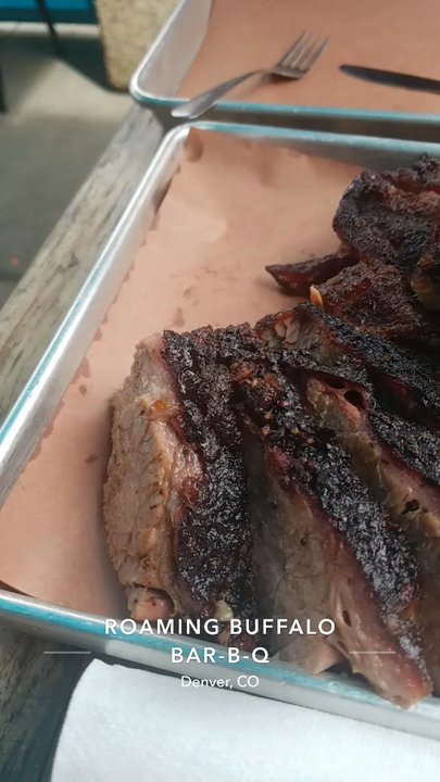 Roaming Buffalo BBQ - 1/2 rack of Ribs and some of the most tender brisket ever - Barbeque Near Me - Denver, Colorado