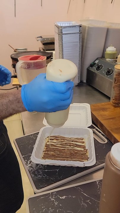 Dr. Fruit - Prepping the Kinder Crepe - Juice Bars & Smoothies Near Me - Paterson, New Jersey