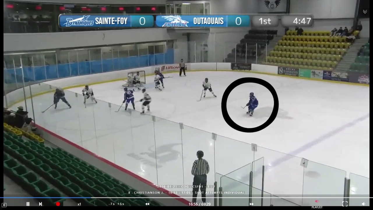 Jacob Christianson: Cégep Outaouais Griffons Game 26 Offensive Highlights