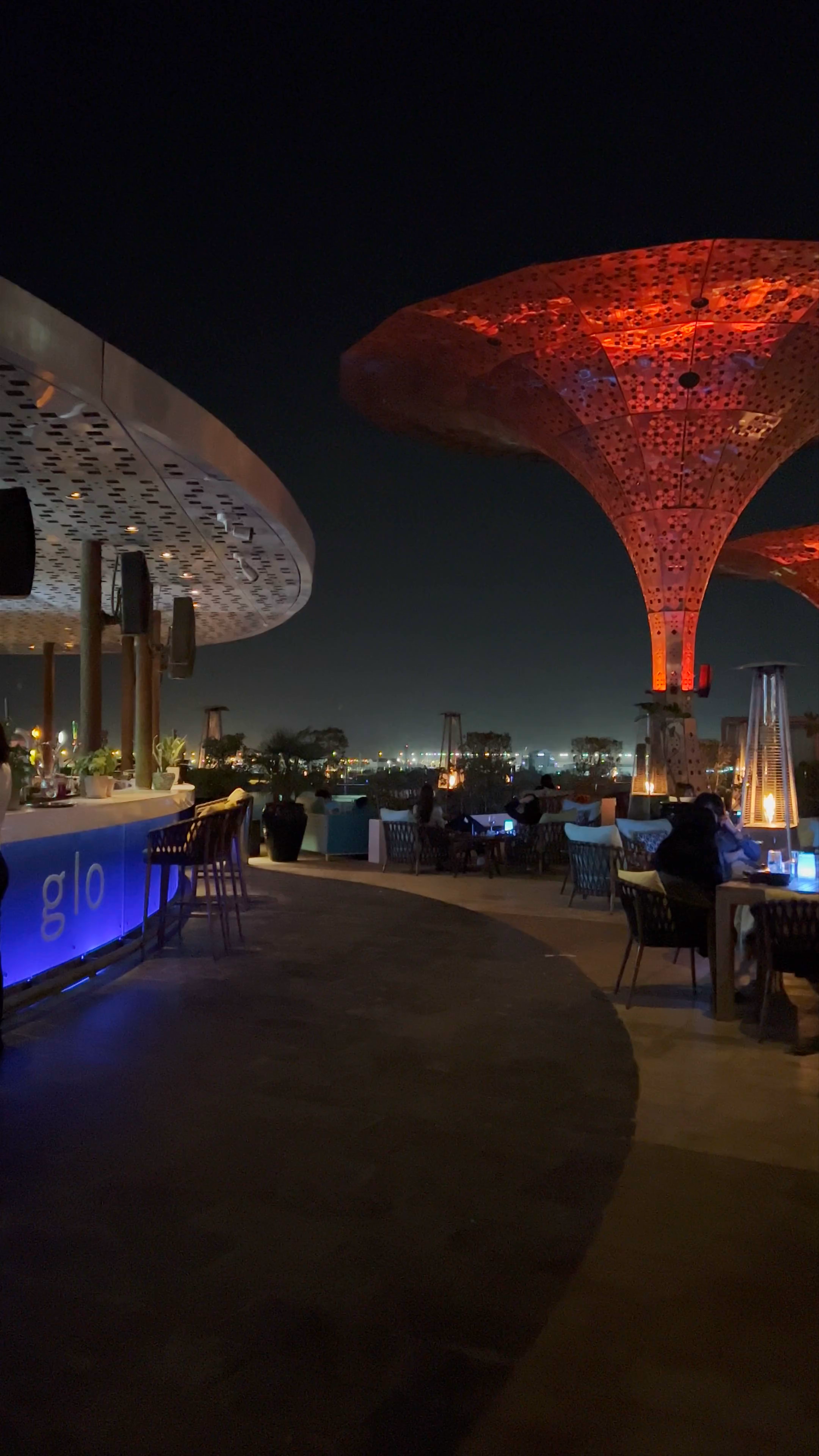 Rosewood Abu Dhabi Rooftop Lounge Experience at Night