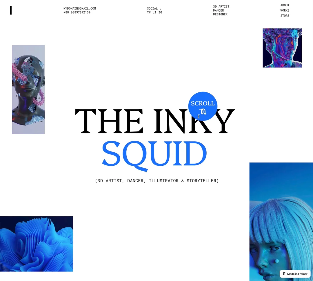 INKY — Custom CursorA cursor is usually treated as utility.But on a portfolio, even something this small can become part of the art direction.In INKY, the cursor adds character while still doing its basic job: showing that something is interactive.Interaction can be part of the identity.