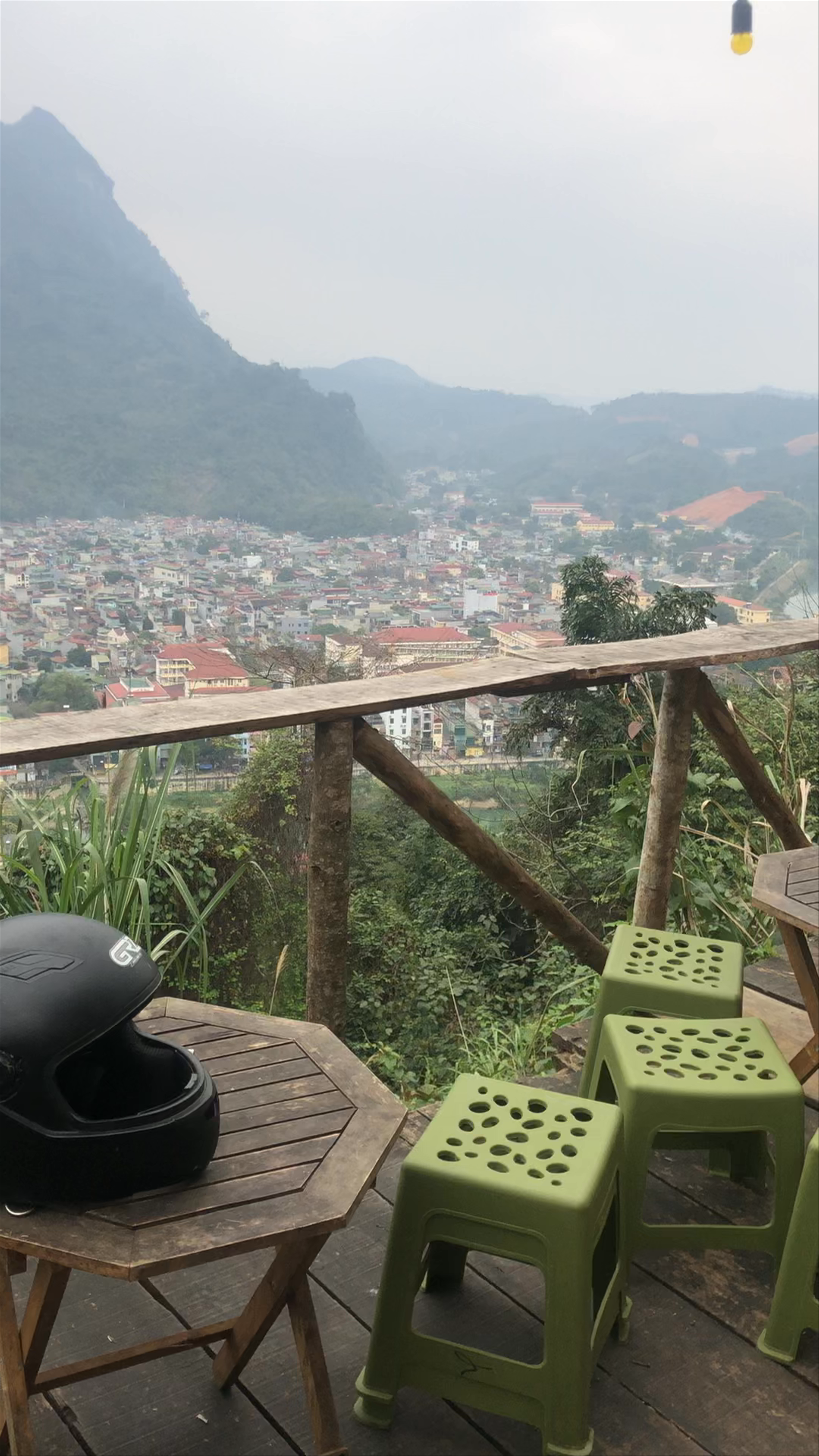 Scenic Hilltop Cafe View in Hà Giang, Vietnam