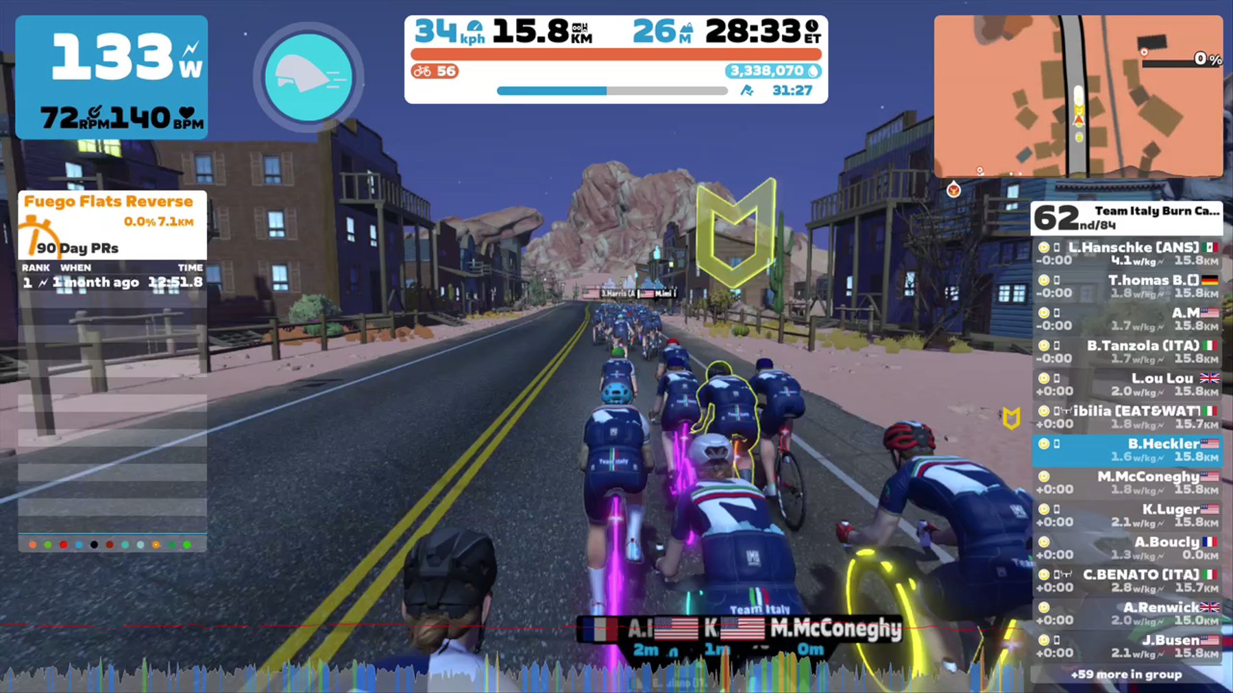 Zwift - Group Ride: Team Italy Burn Calories Together! (D) on Tempus Fugit in Watopia