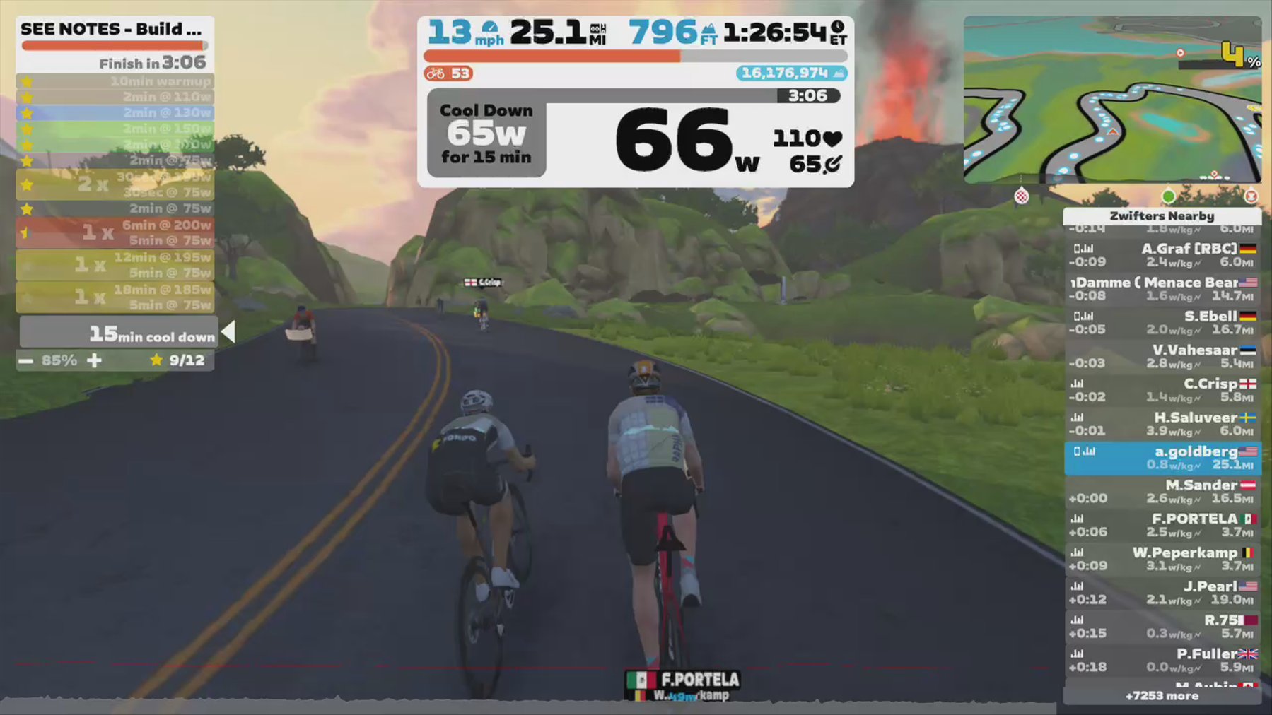 Zwift - SEE NOTES - Build Ramp 6, 12, 18 mins in Watopia