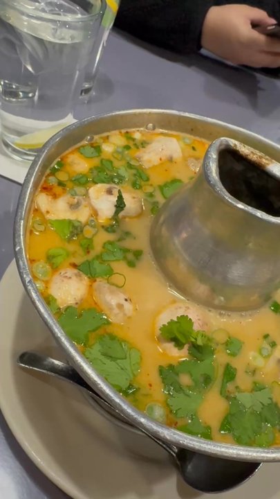 Bangkok City Restaurant - Hot Pot 12. Tom-Kha-Gai The broth is so good! - Thai Near Me - Dallas, Texas