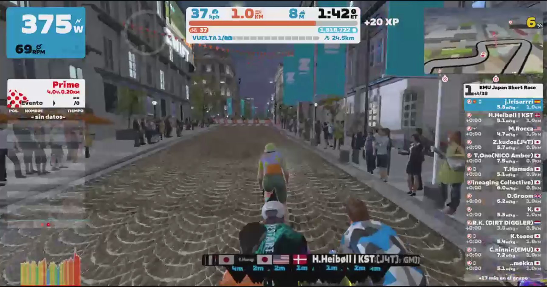 Zwift - Race: EMU Japan Short Race (A) on Downtown Dolphin in Crit City